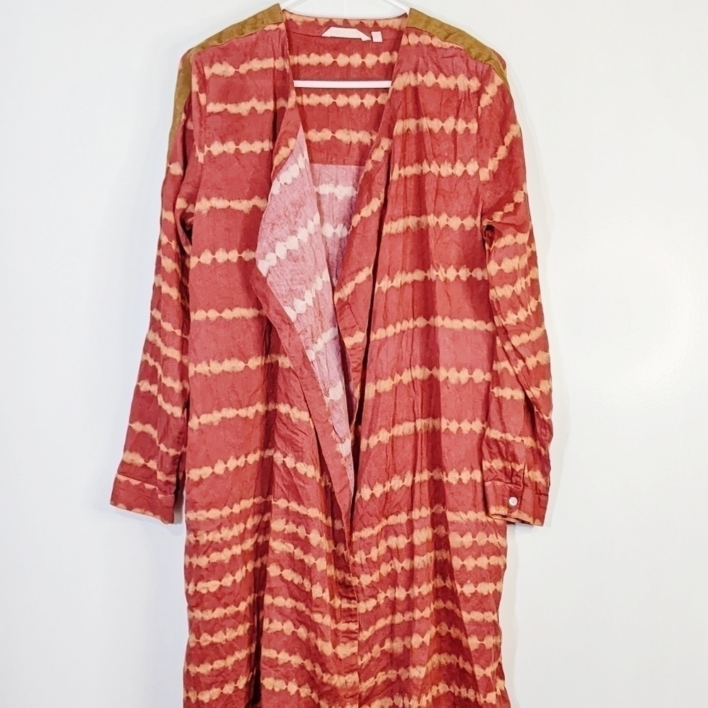 Soft Surroundings cardigan striped tie dye open front size large